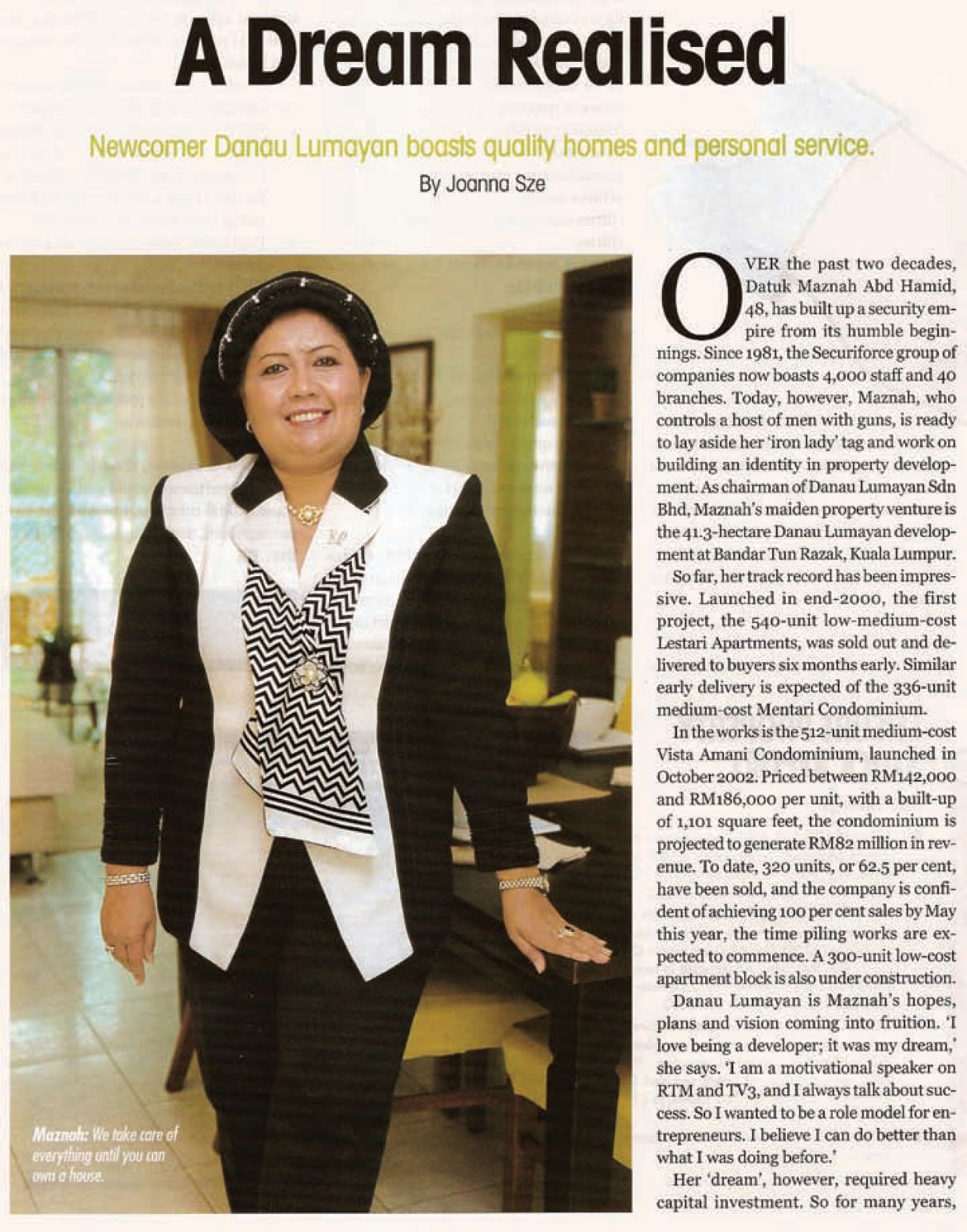 MALAYSIAN BUSINESS - HOUSING & PROPERTY "A NEW BREED OF BUILDER"