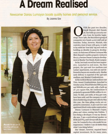MALAYSIAN BUSINESS - HOUSING & PROPERTY "A NEW BREED OF BUILDER"